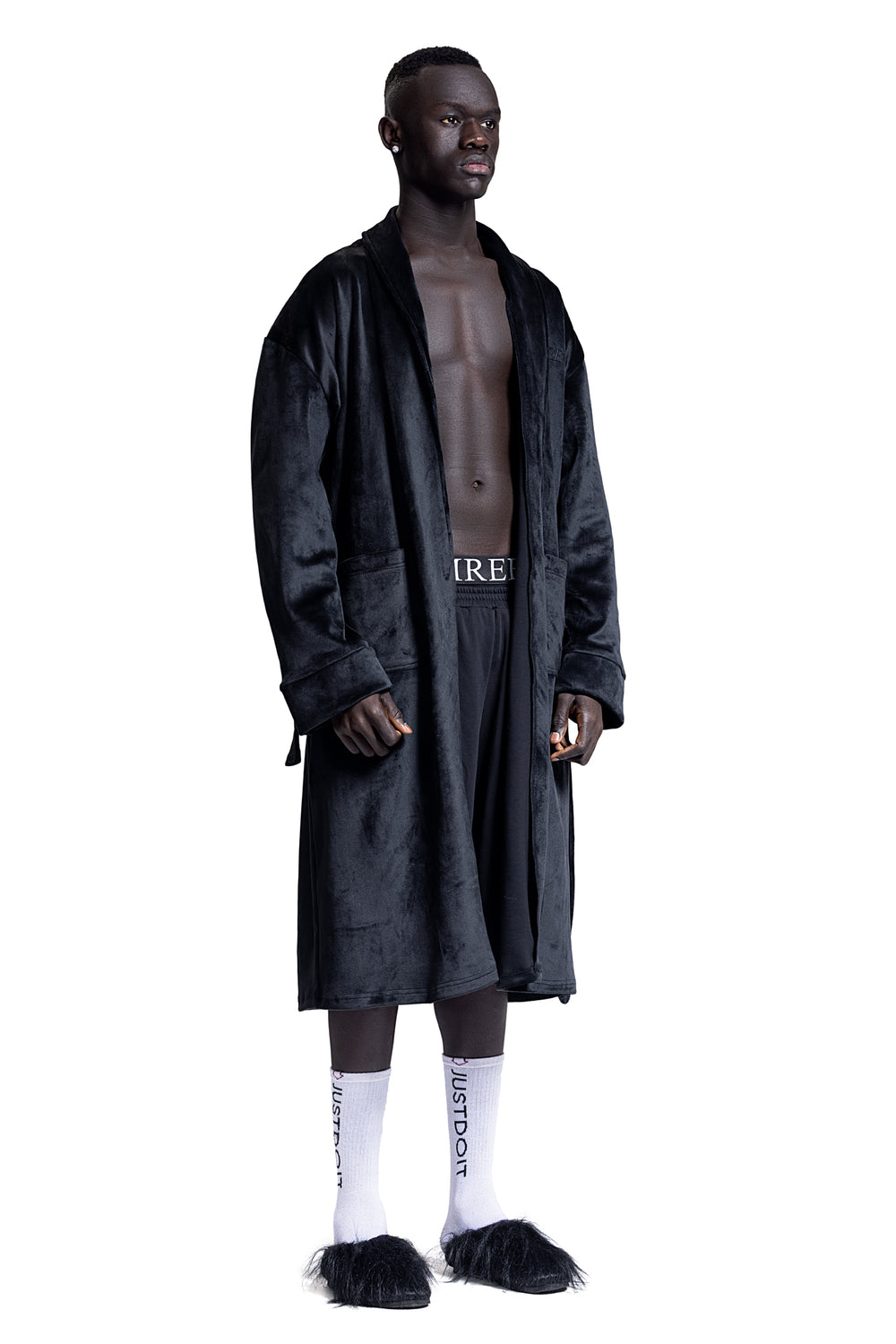 BLACK VELOUR ROBE