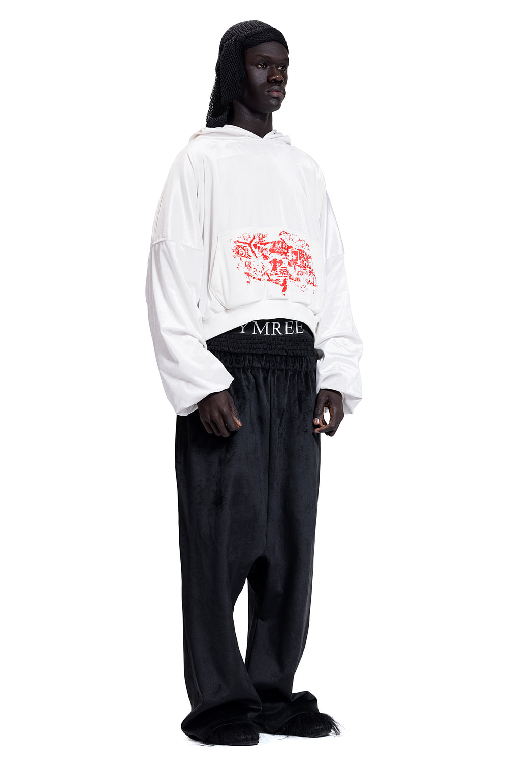 RED GRAFFITI POCKET HOODIE