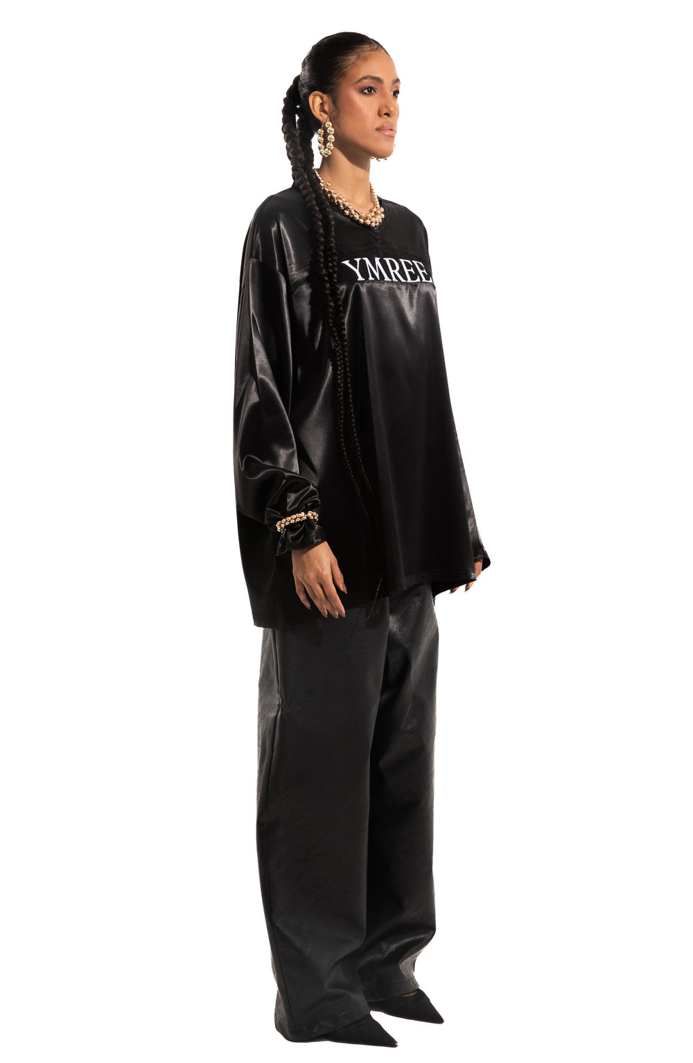 YMREE SATIN JERSEY TOP