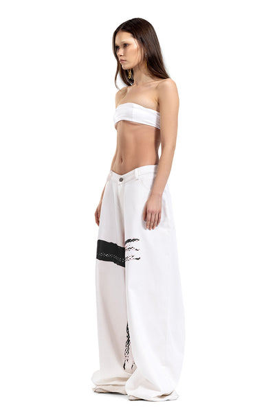 WASHED CROSS OVERSIZED PANTS