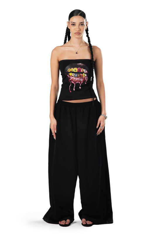 YMREE GRILLZ STRAPLESS TOP BLACK
