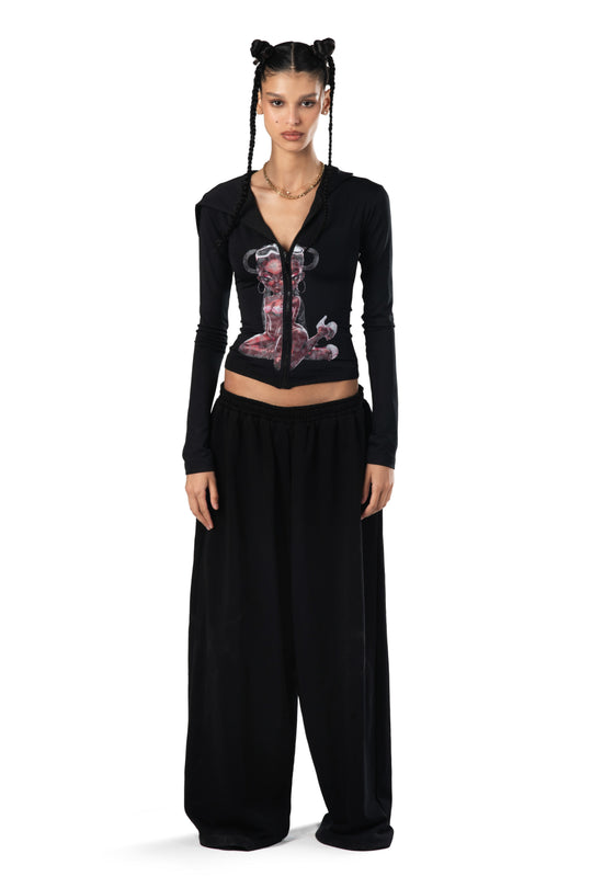 FULL SLEEVE DOLL TOP BLACK