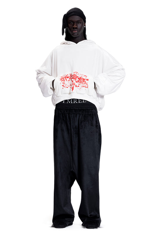 RED GRAFFITI POCKET HOODIE