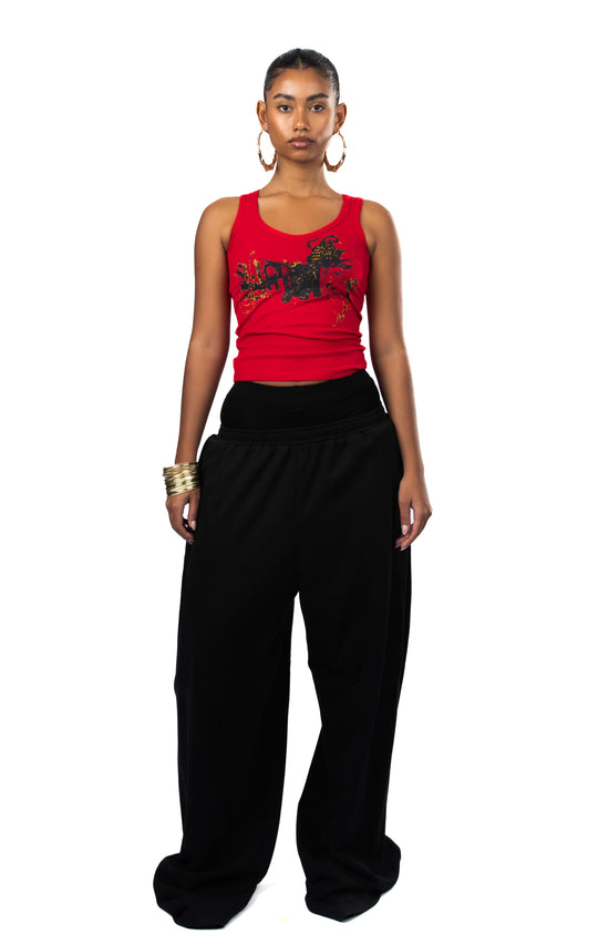 CHEETAH PRINT YMREE TANK TOP RED