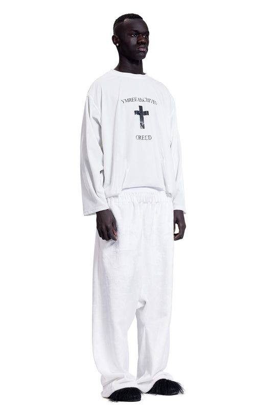 CREED VELOUR SWEATER IN WHITE