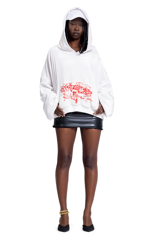 RED GRAFFITI POCKET HOODIE