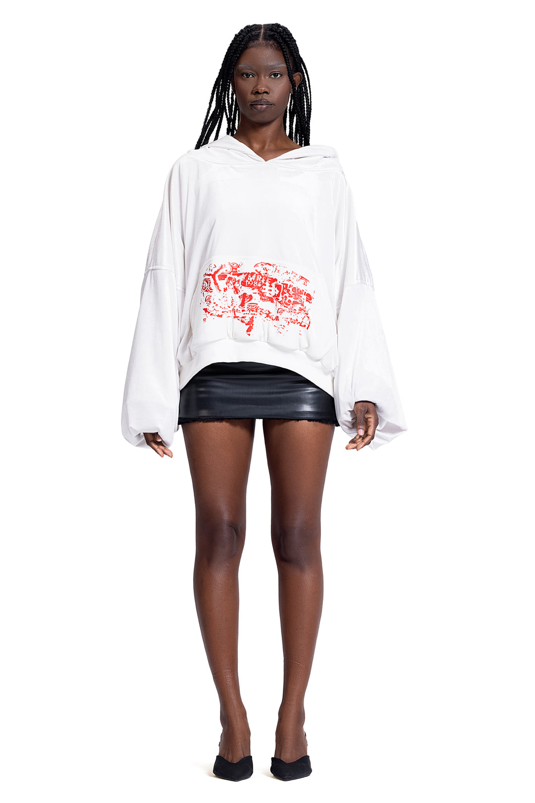 RED GRAFFITI POCKET HOODIE