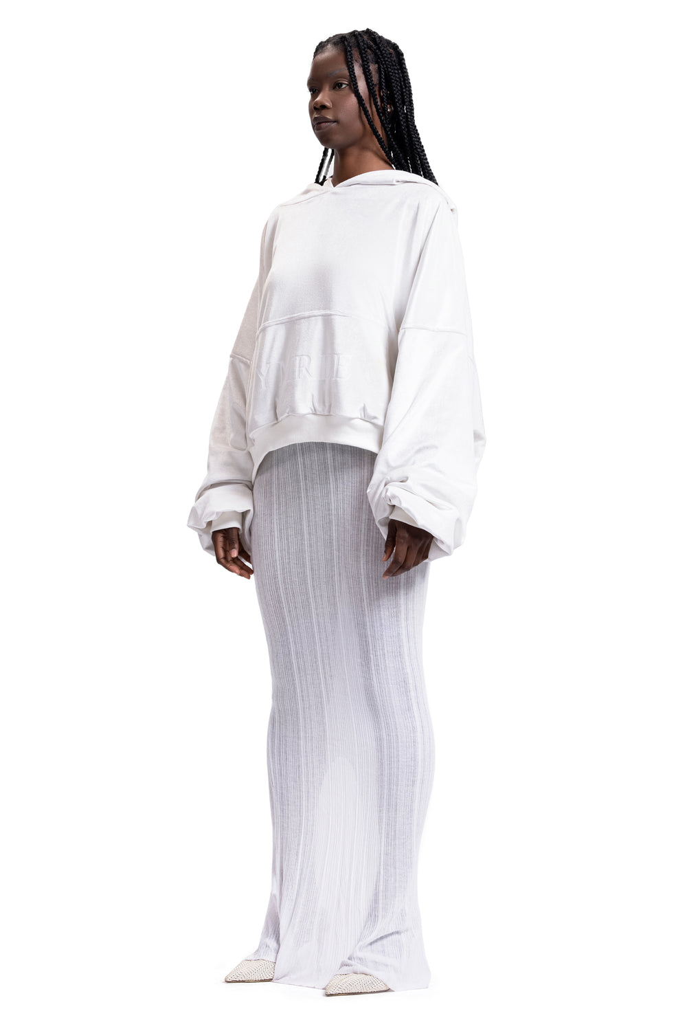 DOUBLE-LINED YMREE VELOUR HOODIE