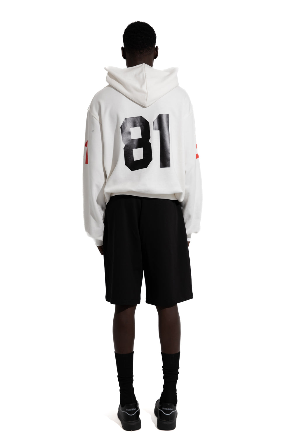 81 OVERSIZED ZIP-UP HOODIE IN WHITE