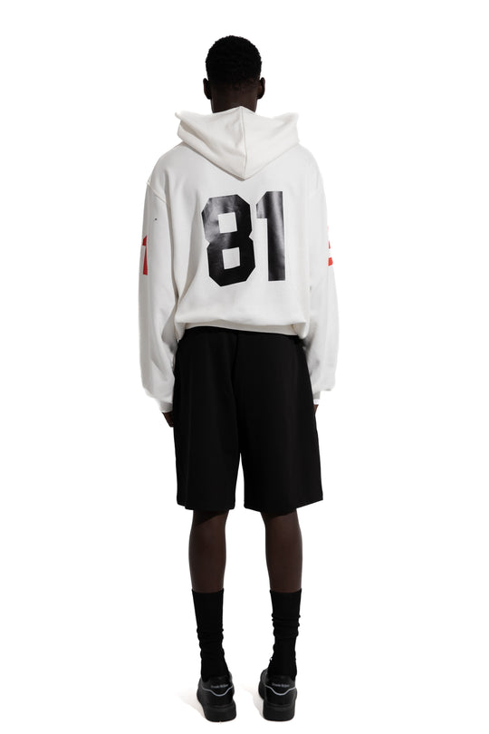 81 OVERSIZED ZIP-UP HOODIE IN WHITE