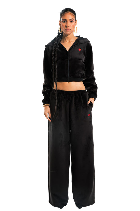 MONOGRAM VELOUR CROPPED JACKET
