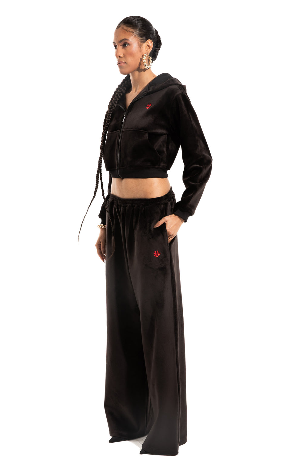 MONOGRAM VELOUR CROPPED JACKET
