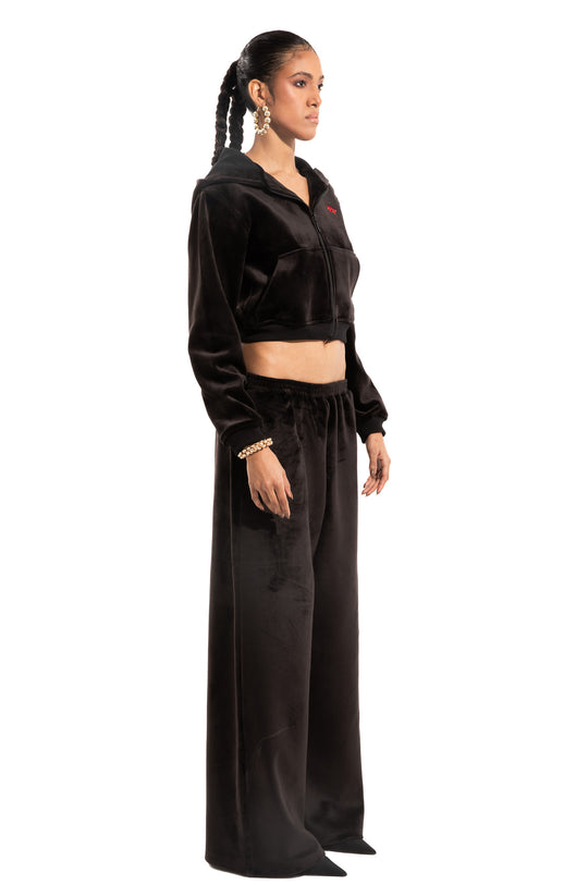 MONOGRAM VELOUR CROPPED JACKET