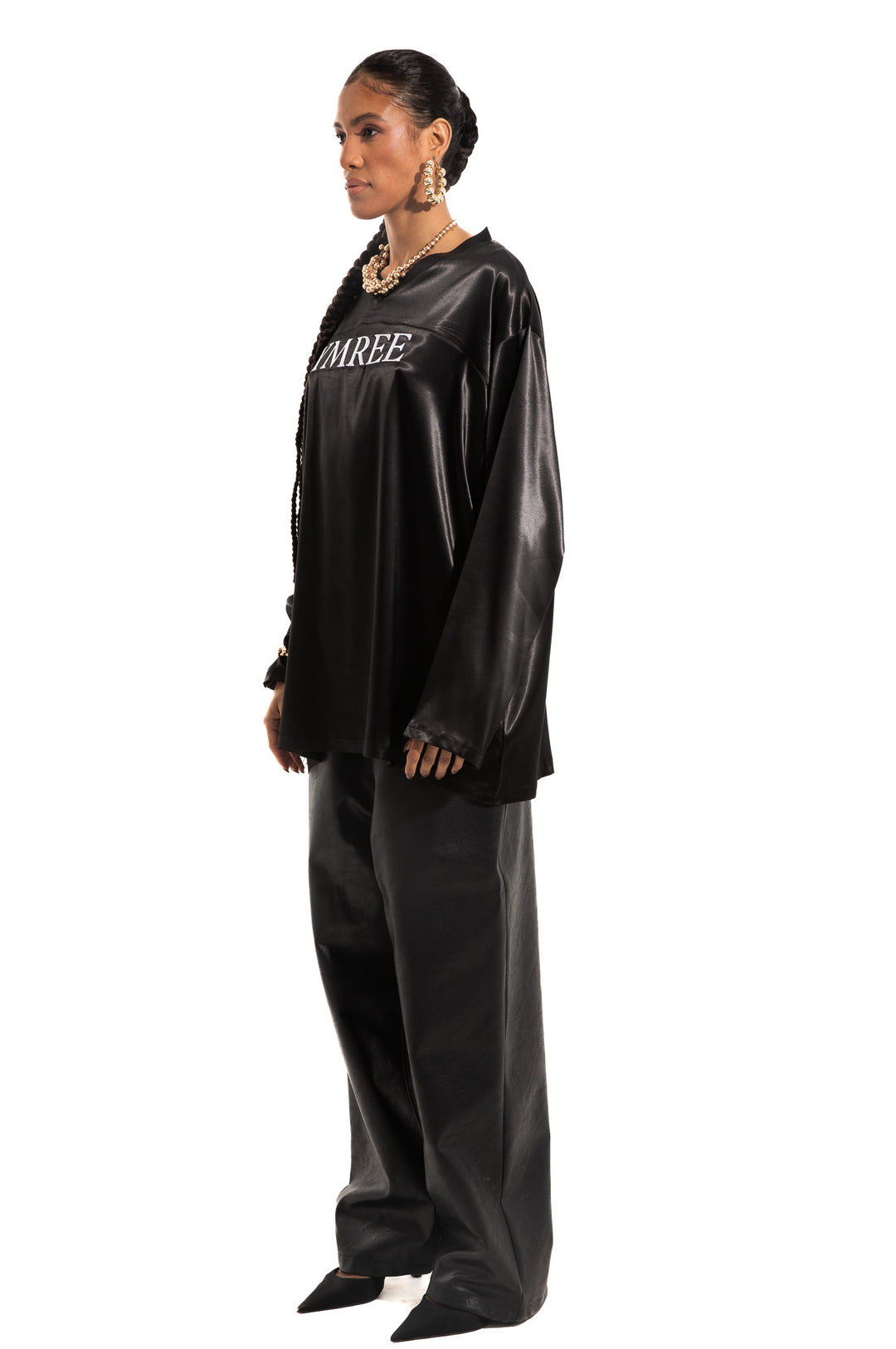 YMREE SATIN JERSEY TOP