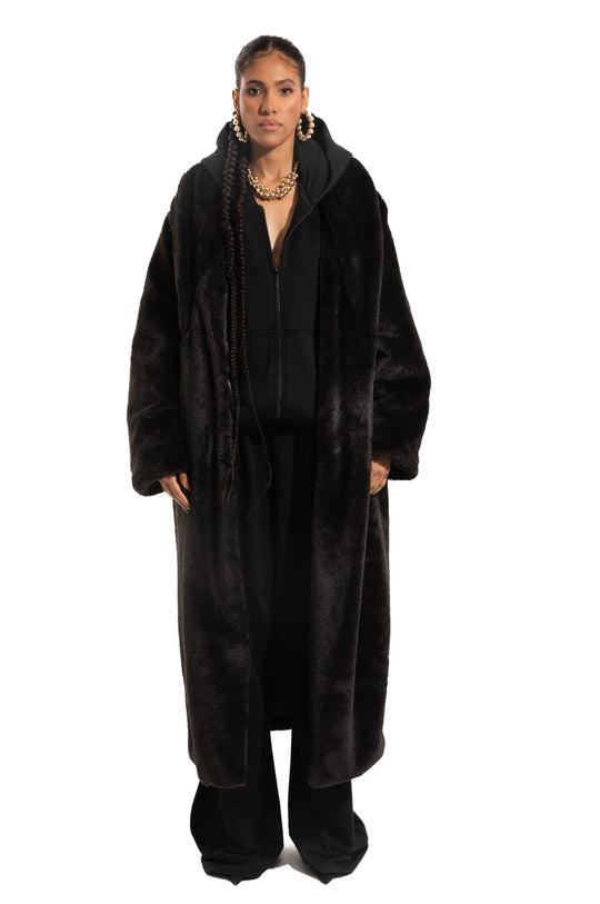 BLACK FUR COAT