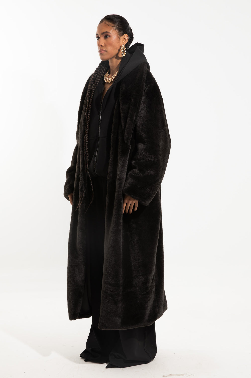 BLACK FUR COAT
