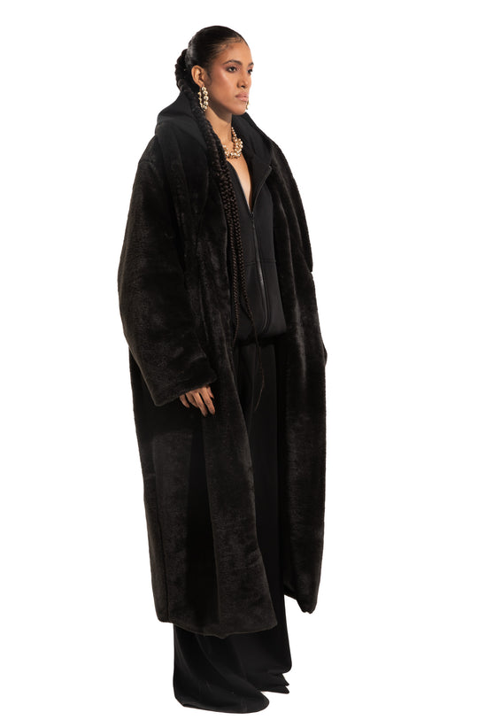 BLACK FUR COAT