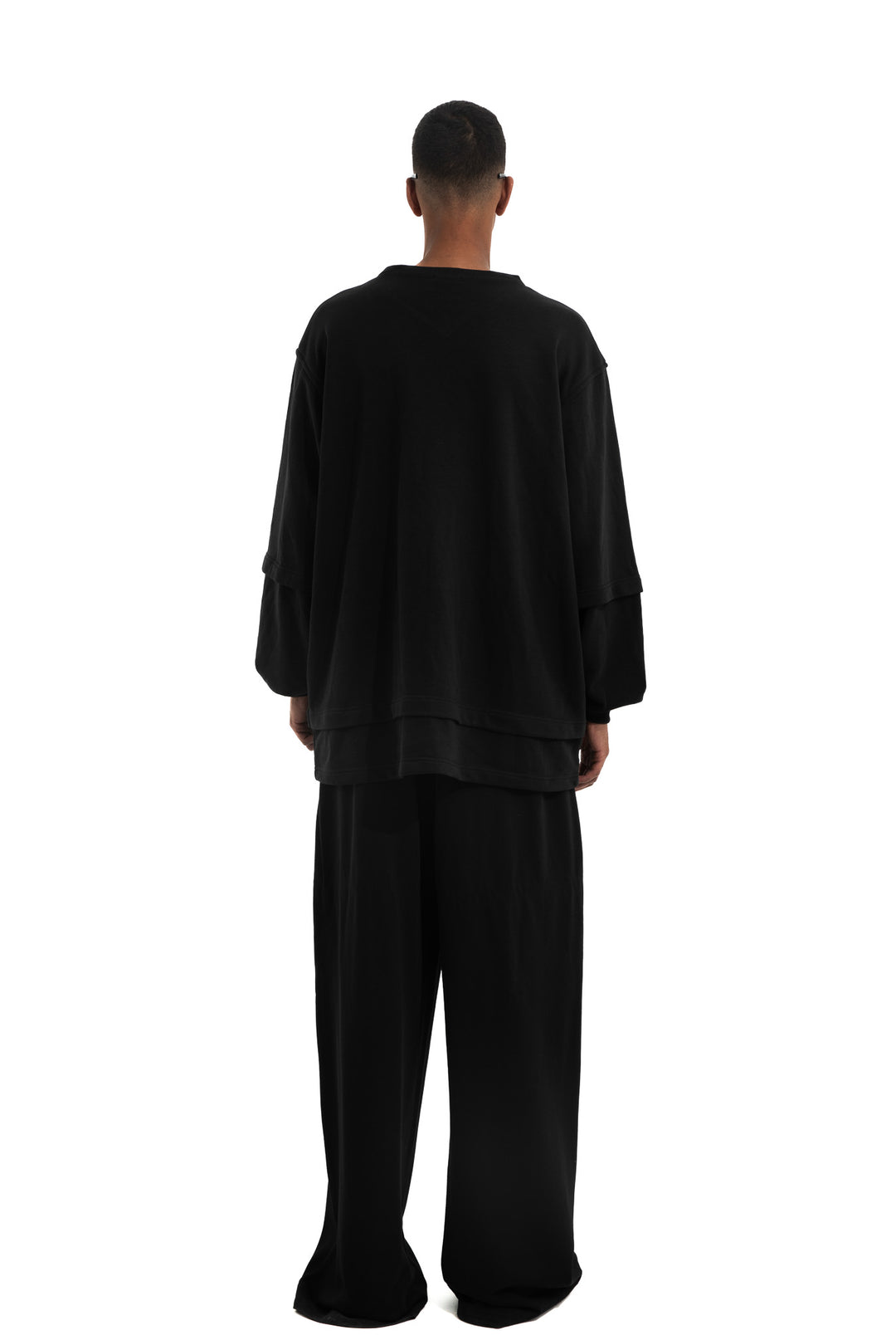 DOUBLE SLEEVE SWEATER IN BLACK