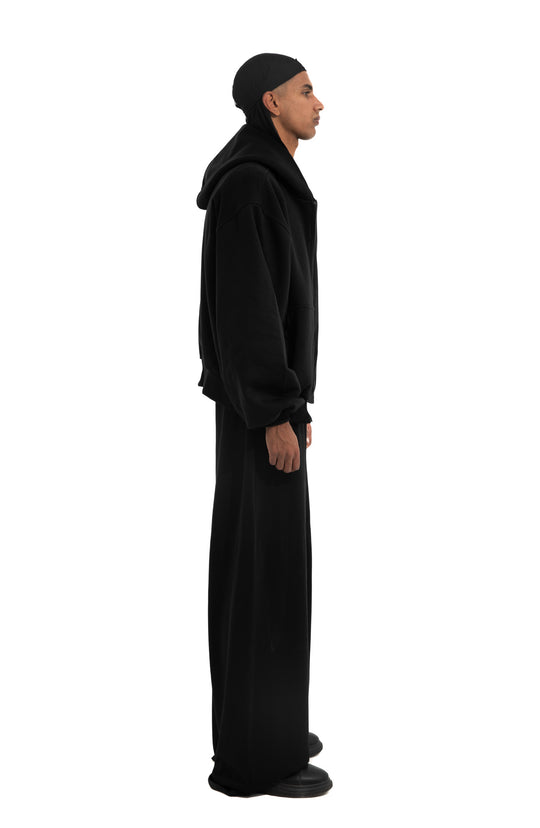 OVERSIZED SWEATS WITH MONOGRAM EMBROIDERY IN BLACK