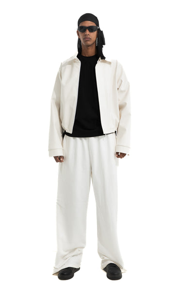 OVERSIZED SWEATS WITH MONOGRAM EMBROIDERY IN WHITE