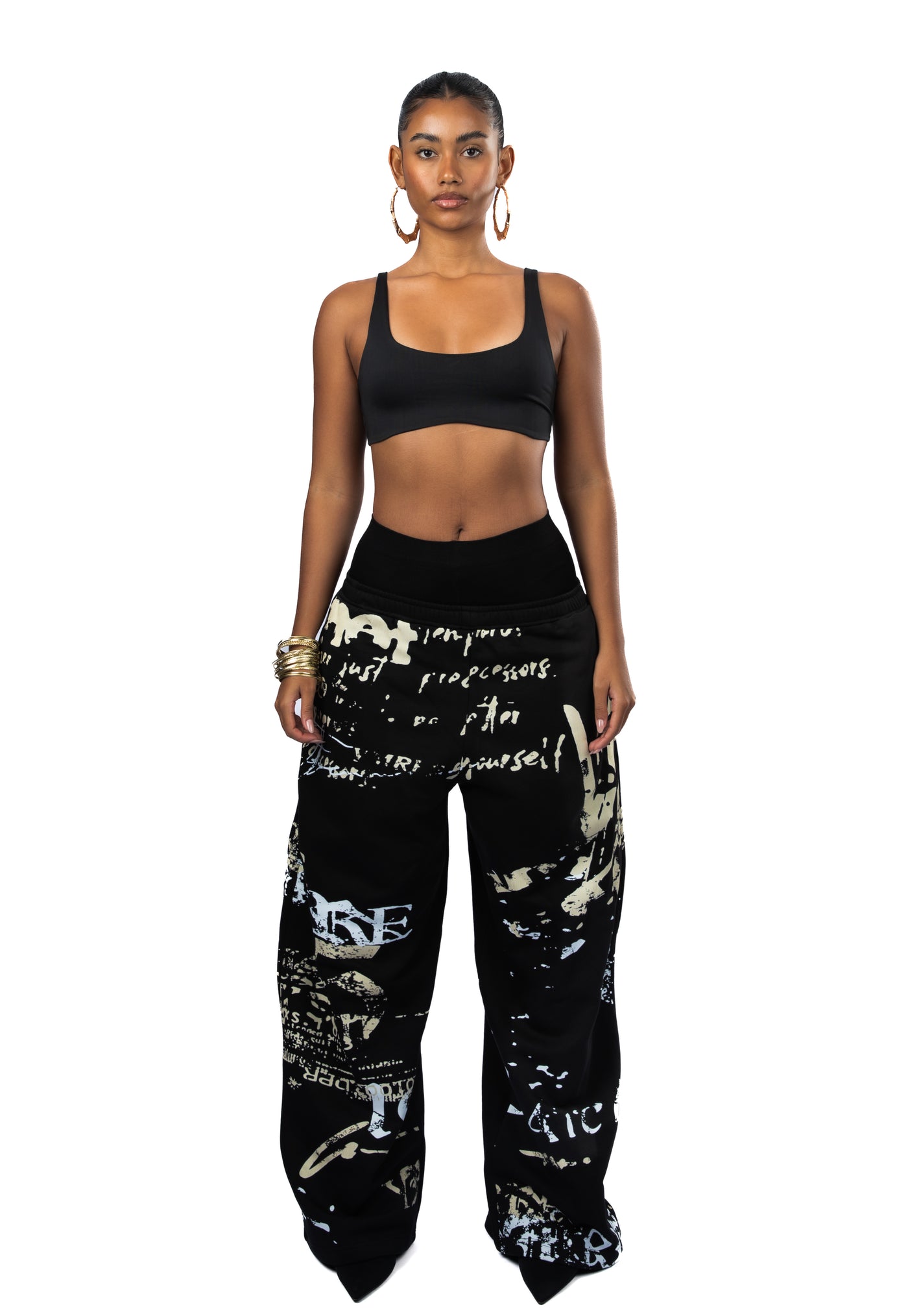 GRAFFITI TRACKSUIT PANTS BLACK