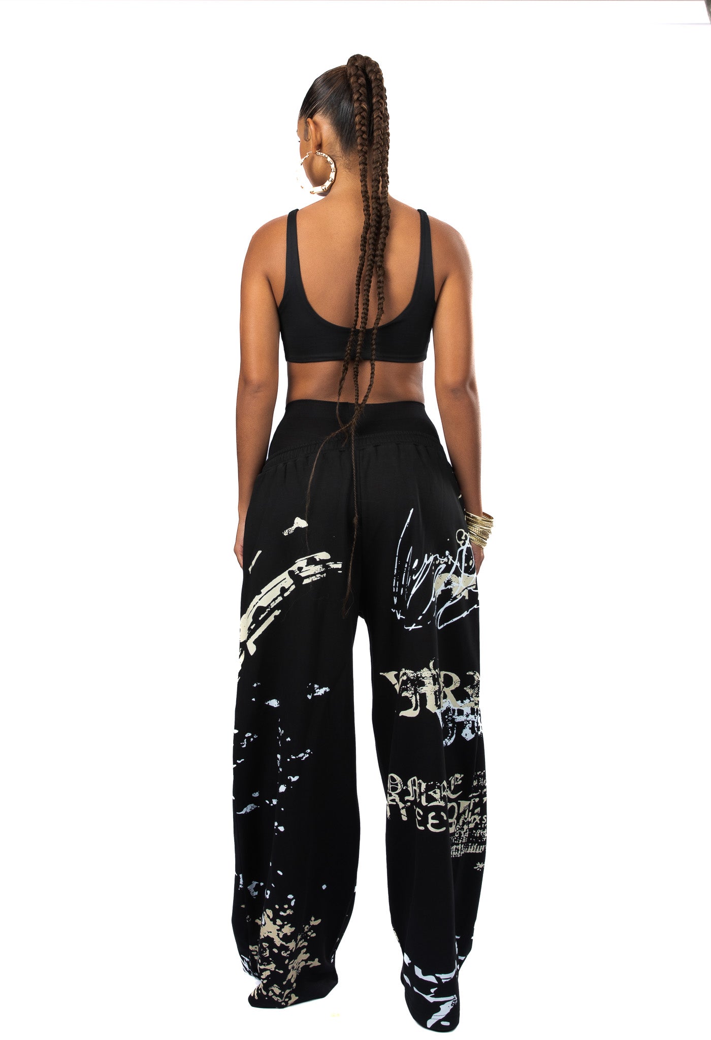 GRAFFITI TRACKSUIT PANTS BLACK