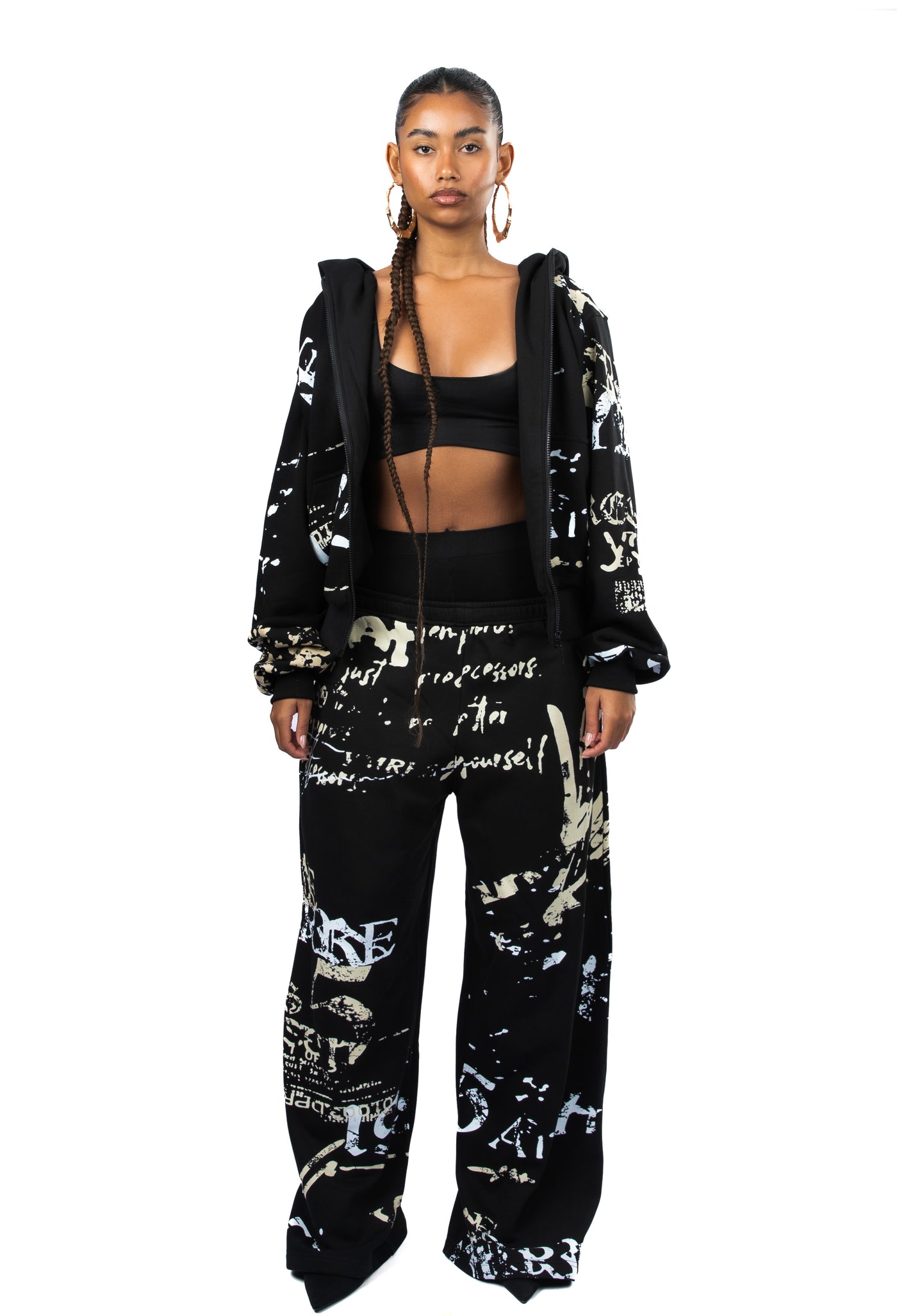 GRAFFITI TRACKSUIT JACKET BLACK