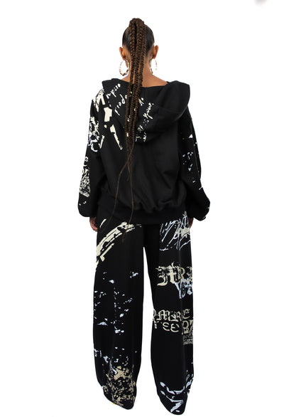 GRAFFITI TRACKSUIT JACKET BLACK