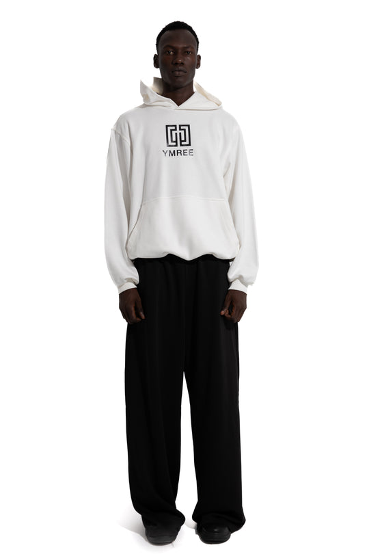 LOGO PRINT HOODIE IN WHITE