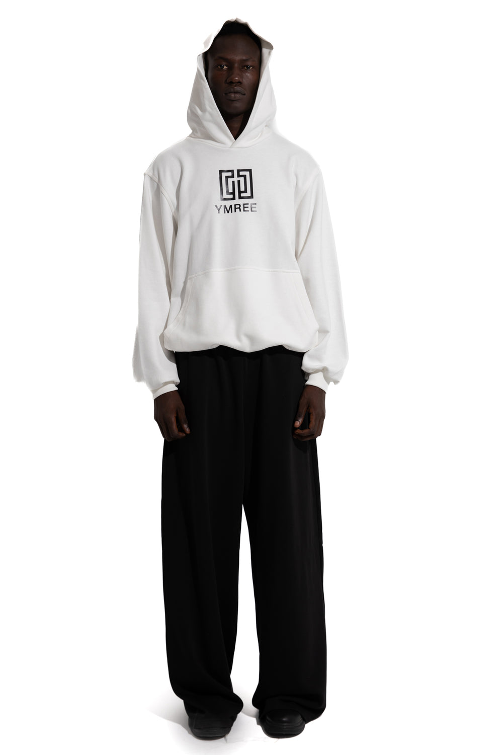 LOGO PRINT HOODIE IN WHITE