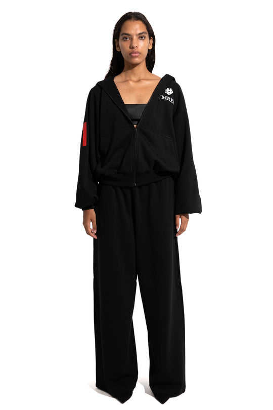 81 OVERSIZED ZIP-UP HOODIE IN BLACK