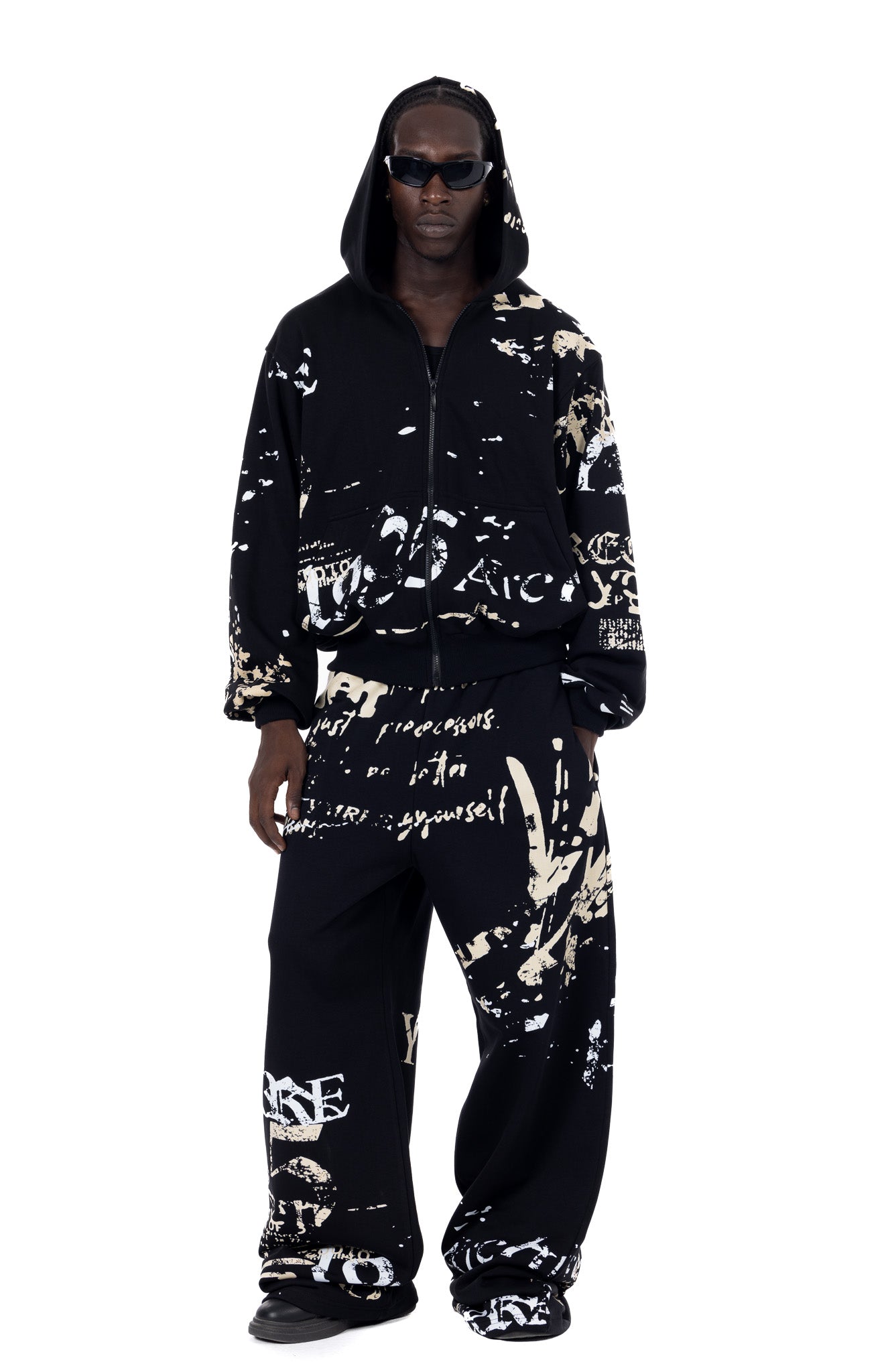 GRAFFITI TRACKSUIT PANTS BLACK