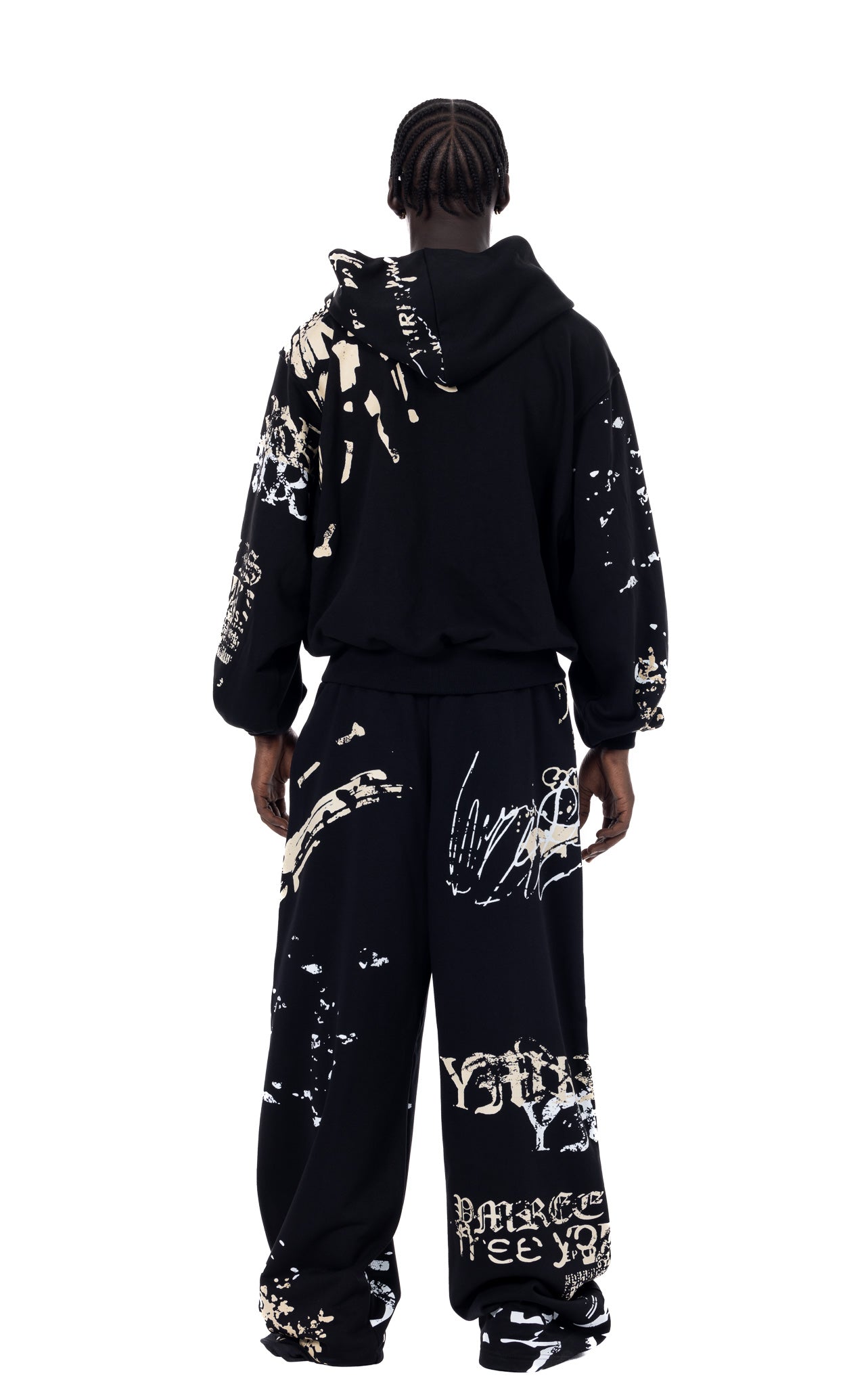 GRAFFITI TRACKSUIT PANTS BLACK