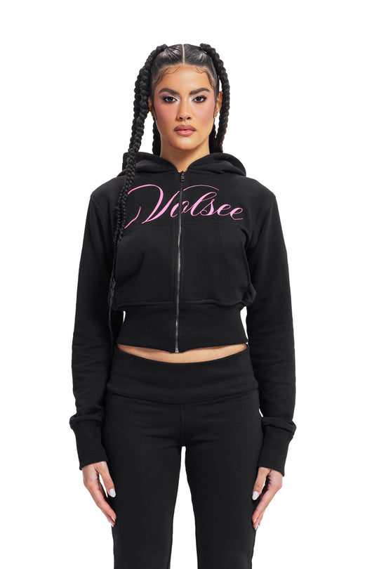 VOLSEE ZIP-UP HOODIE BLACK