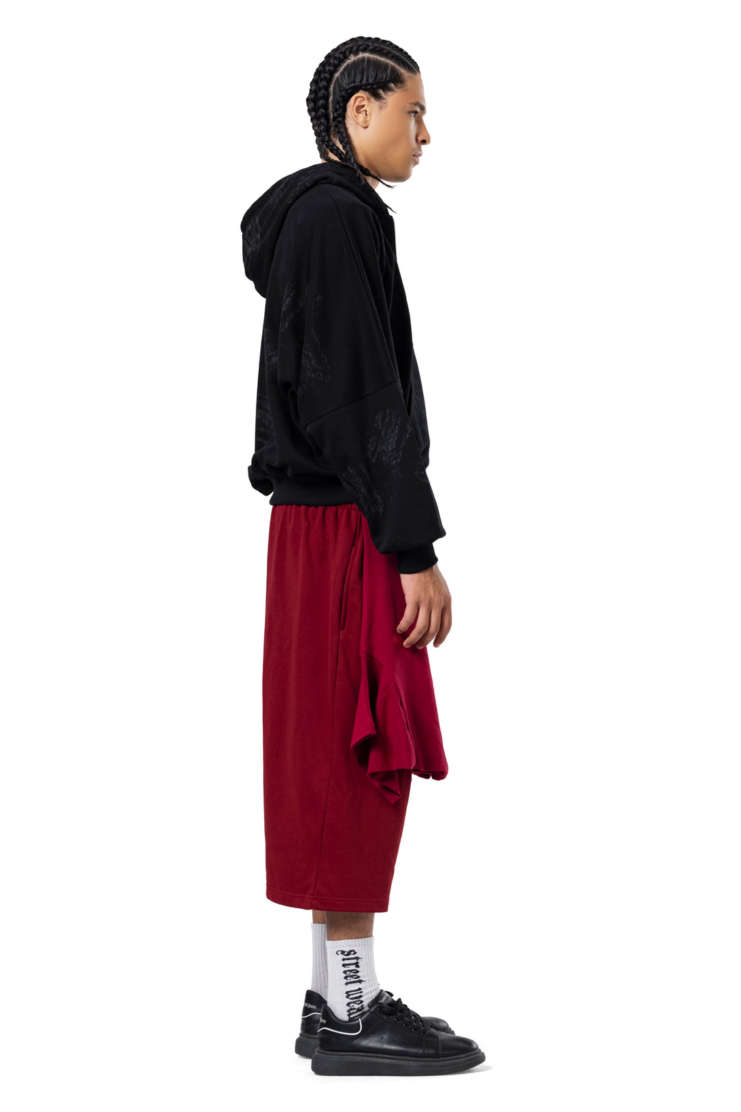 BURGUNDY MONOGRAM TSHIRT SHORTS