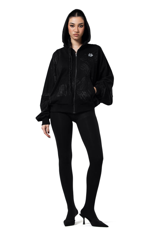 WASHED EFFECT ZIP-UP