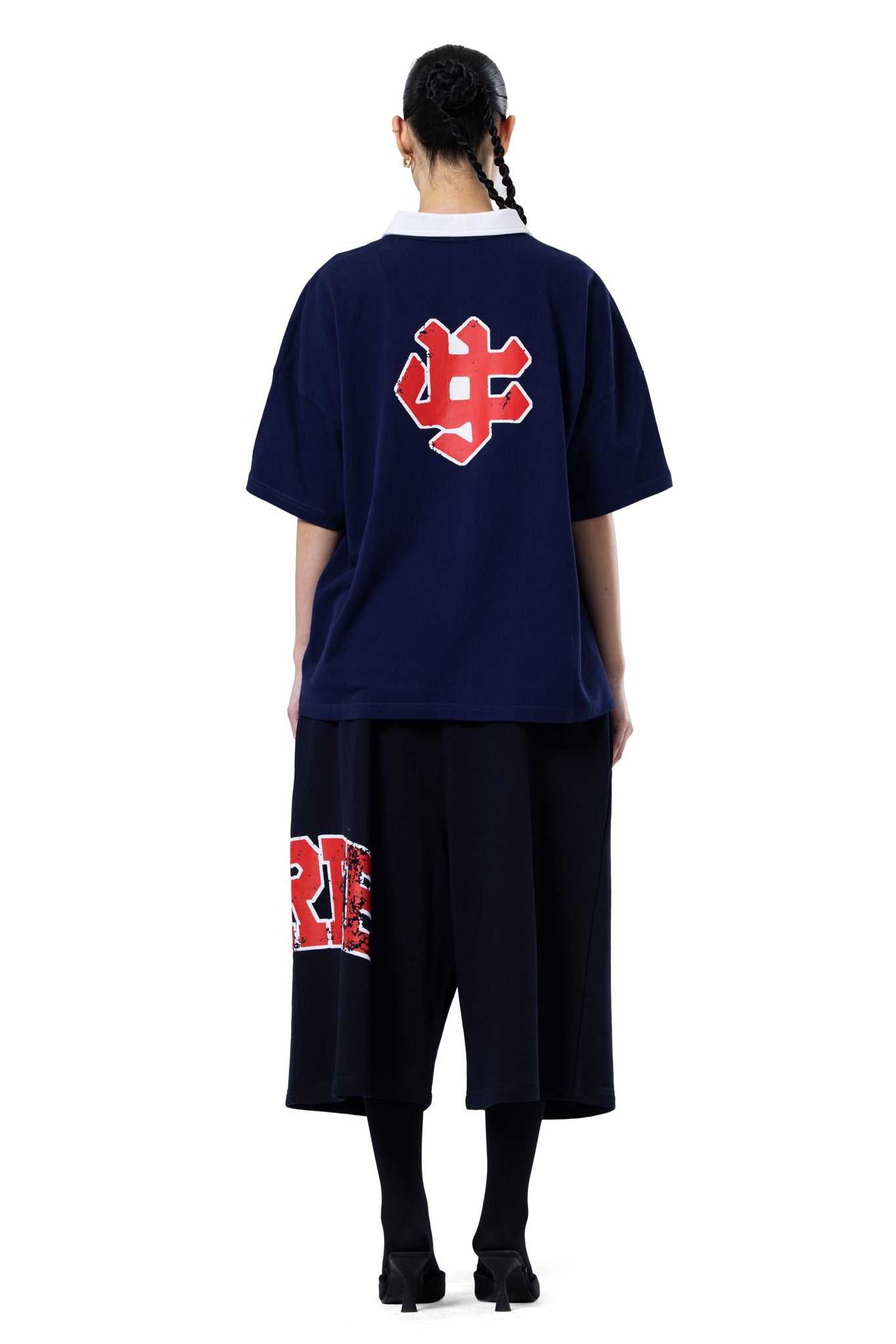 Y1 NAVY OVERSIZED POLO