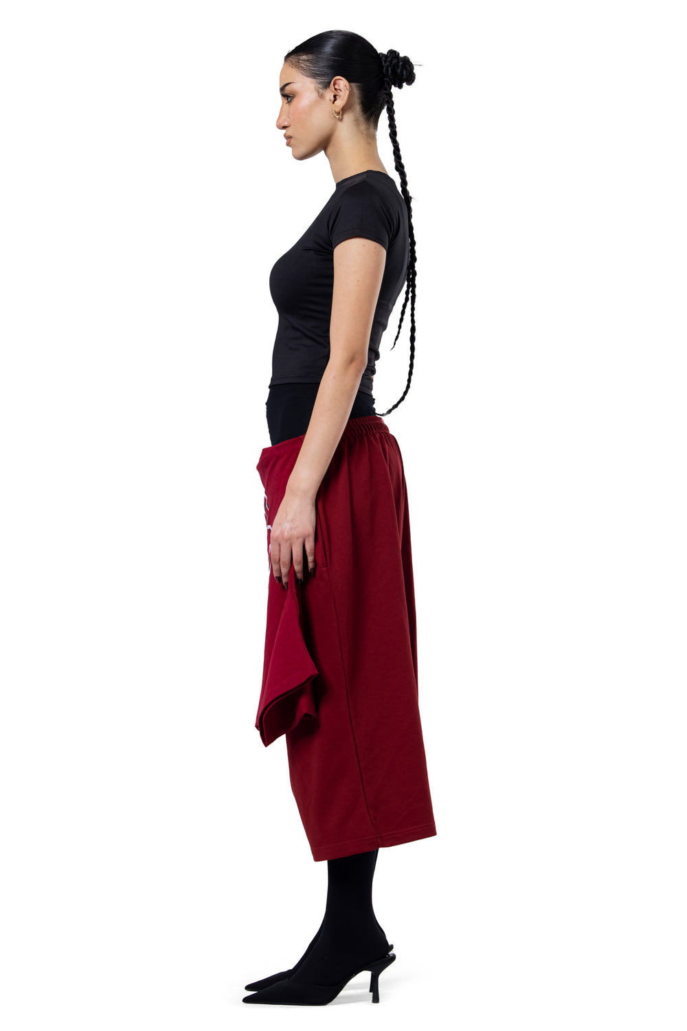BURGUNDY MONOGRAM TSHIRT SHORTS
