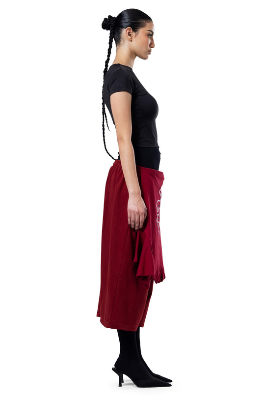 BURGUNDY MONOGRAM TSHIRT SHORTS