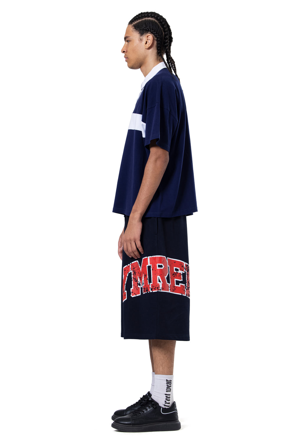 Y1 NAVY OVERSIZED POLO
