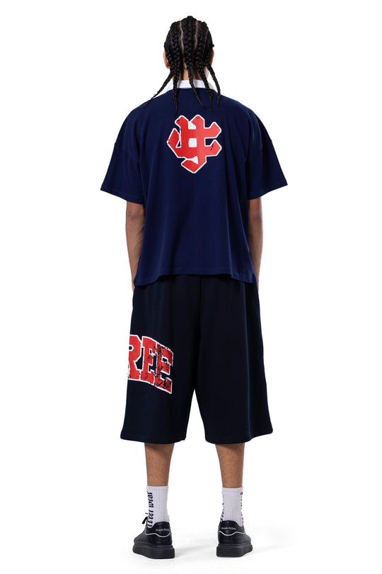 Y1 NAVY OVERSIZED POLO