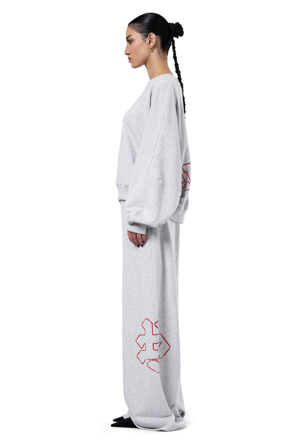 MONOGRAM GREY BAGGY SWEATPANTS