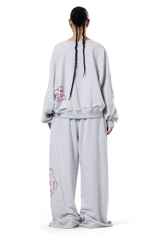 MONOGRAM GREY BAGGY SWEATPANTS